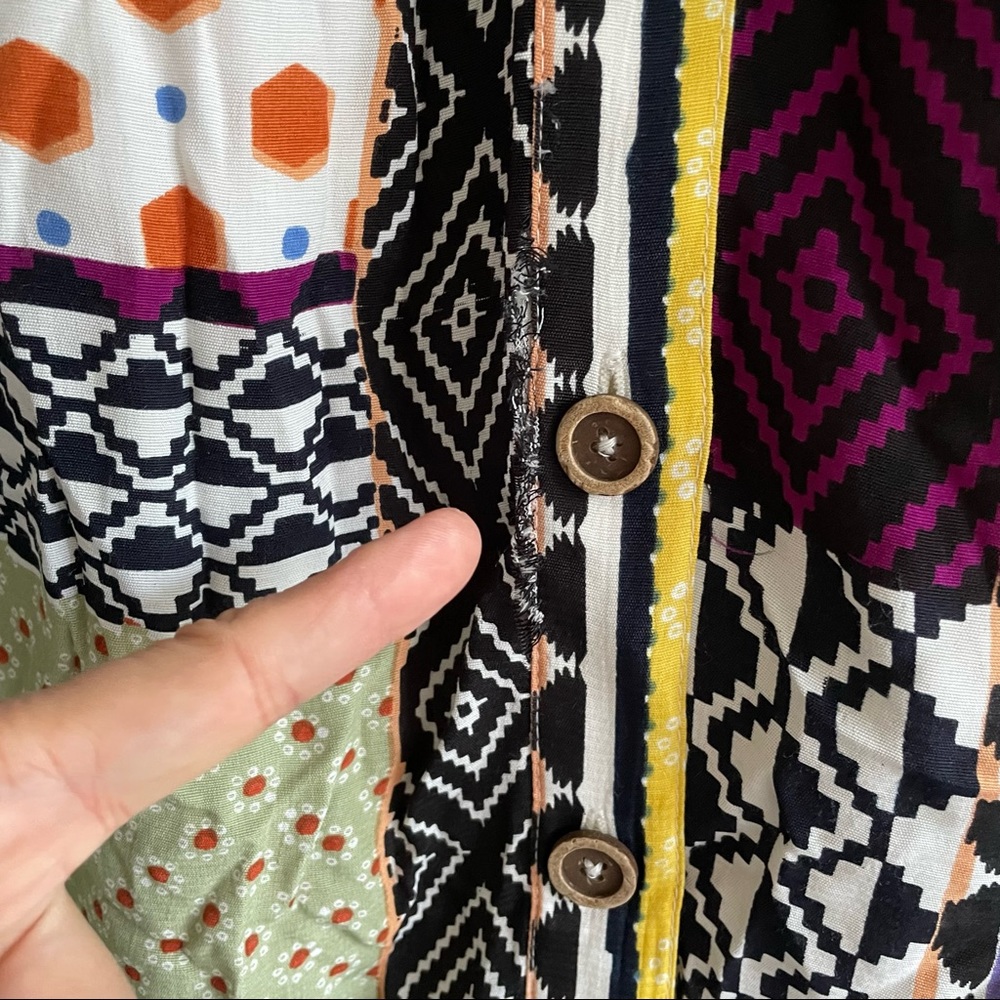 (SOLD) ANTHROPOLOGIE Everyway Sleeveless Button Front Midi Dress Patches 6 - Picture 6 of 14